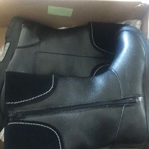 Girls Leather Black Boot